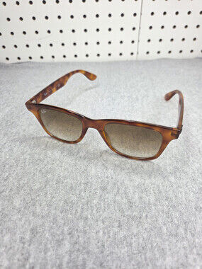 Ray-Ban RB4640-F Amber Tortoise Narrow Rectangular Sunglasses Made Italy